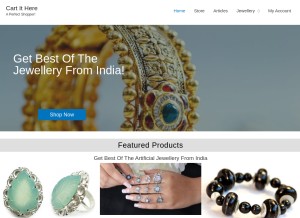 How cartithere.com looks like on a tablet such as an iPad.