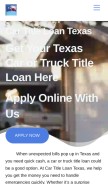 How cartitleloantexas.com looks like on a mobile device such as an iPhone.