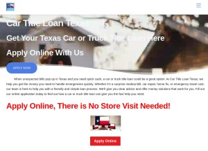 How cartitleloantexas.com looks like on a tablet such as an iPad.