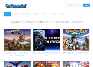 How cartoonson.net looks like on a tablet such as an iPad.