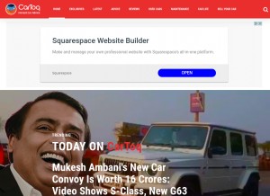 How cartoq.com looks like on a tablet such as an iPad.