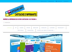 How cartouchesshop.fr looks like on a tablet such as an iPad.