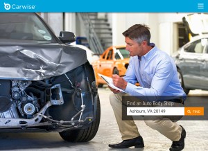 How carwise.com looks like on a tablet such as an iPad.