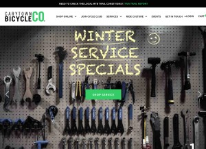 How carytownbikes.com looks like on a tablet such as an iPad.