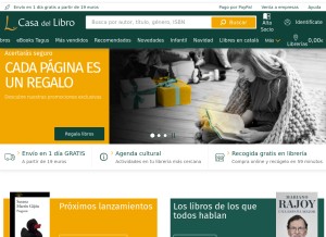 How casadellibro.com looks like on a tablet such as an iPad.