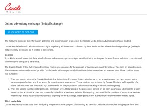 How casalemedia.com looks like on a tablet such as an iPad.