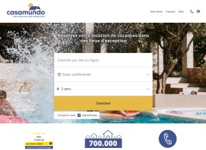 How casamundo.fr looks like on a tablet such as an iPad.