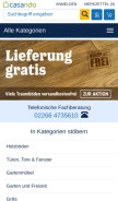 How casando.de looks like on a mobile device such as an iPhone.