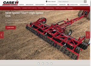 How caseih.com looks like on a tablet such as an iPad.