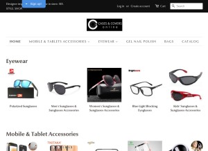 How casesandcoversonline.com looks like on a tablet such as an iPad.