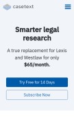 How casetext.com looks like on a mobile device such as an iPhone.