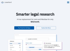 How casetext.com looks like on a tablet such as an iPad.