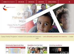 How casey.org looks like on a tablet such as an iPad.