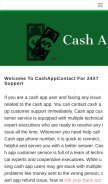 How cashappcontact.com looks like on a mobile device such as an iPhone.