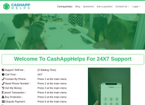 How cashapphelps.info looks like on a tablet such as an iPad.