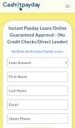 How cashatpayday.com looks like on a mobile device such as an iPhone.
