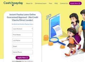 How cashatpayday.com looks like on a tablet such as an iPad.