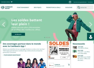 How cashbackworld.com looks like on a tablet such as an iPad.