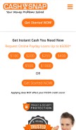 How cashinasnap.com looks like on a mobile device such as an iPhone.