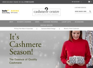 How cashmerecentre.com looks like on a tablet such as an iPad.