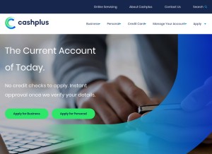 How cashplus.com looks like on a tablet such as an iPad.