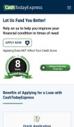 How cashtodayexpress.com looks like on a mobile device such as an iPhone.