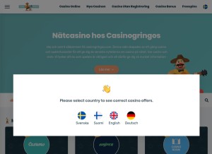How casinogringos.com looks like on a tablet such as an iPad.