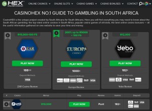 How casinohex.co.za looks like on a tablet such as an iPad.