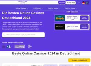How casinoindeutschland.com.de looks like on a tablet such as an iPad.