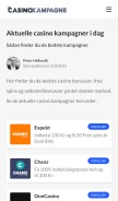 How casinokampagne.dk looks like on a mobile device such as an iPhone.