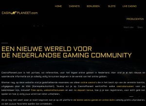 How casinoplaneet.com looks like on a tablet such as an iPad.