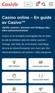 How casivo.se looks like on a mobile device such as an iPhone.