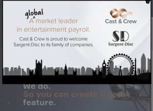 How castandcrew.com looks like on a tablet such as an iPad.