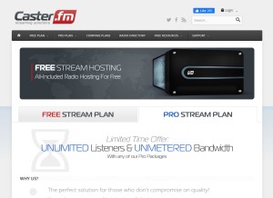 How caster.fm looks like on a tablet such as an iPad.