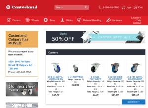 How casterland.com looks like on a tablet such as an iPad.