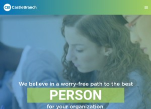 How castlebranch.com looks like on a tablet such as an iPad.