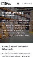 How castlecommercewholesale.com looks like on a mobile device such as an iPhone.