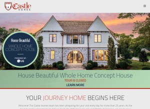 How castlehomes.com looks like on a tablet such as an iPad.