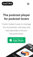How castro.fm looks like on a mobile device such as an iPhone.
