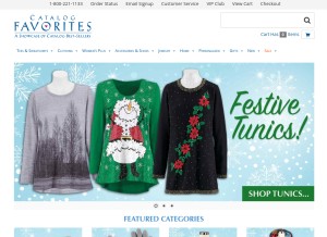 How catalogfavorites.com looks like on a tablet such as an iPad.