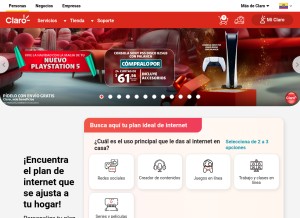How catalogo.claro.com.ec looks like on a tablet such as an iPad.