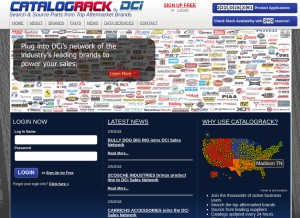 How catalograck.com looks like on a tablet such as an iPad.