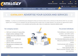 How cataloxy.com looks like on a tablet such as an iPad.