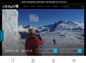 How catalystcase.com looks like on a tablet such as an iPad.