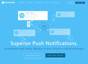 How catapush.com looks like on a tablet such as an iPad.