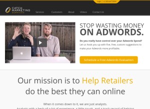 How catchmarketingservices.com looks like on a tablet such as an iPad.