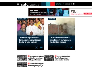 How catchnews.com looks like on a tablet such as an iPad.