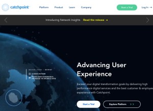 How catchpoint.com looks like on a tablet such as an iPad.