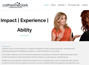 How catherineclark.ca looks like on a tablet such as an iPad.