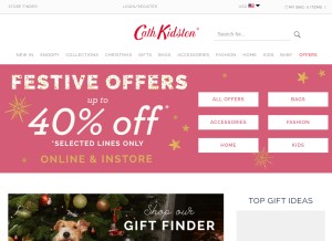 How cathkidston.com looks like on a tablet such as an iPad.
